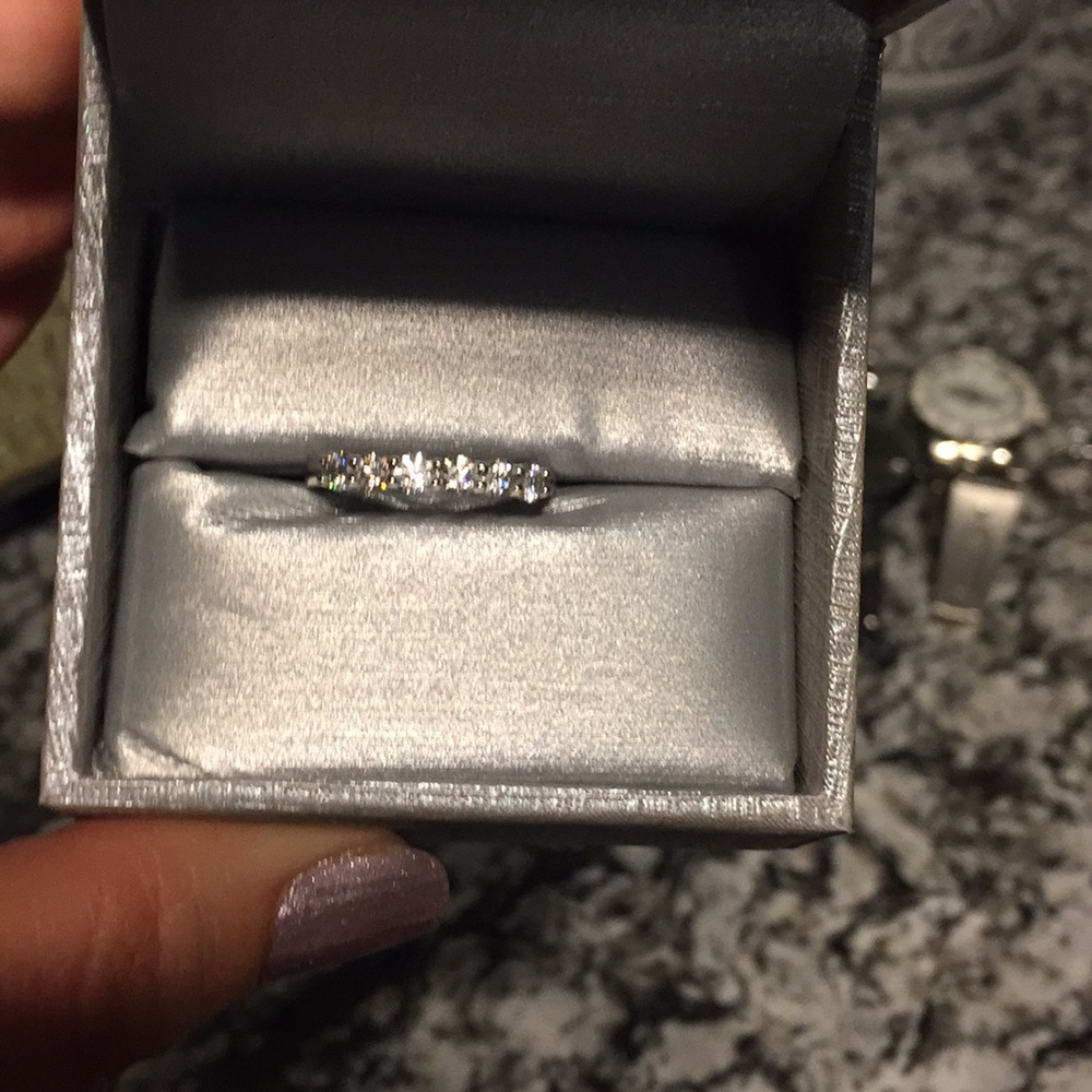 0.6 ct Moissanite 6 stone anniversary band